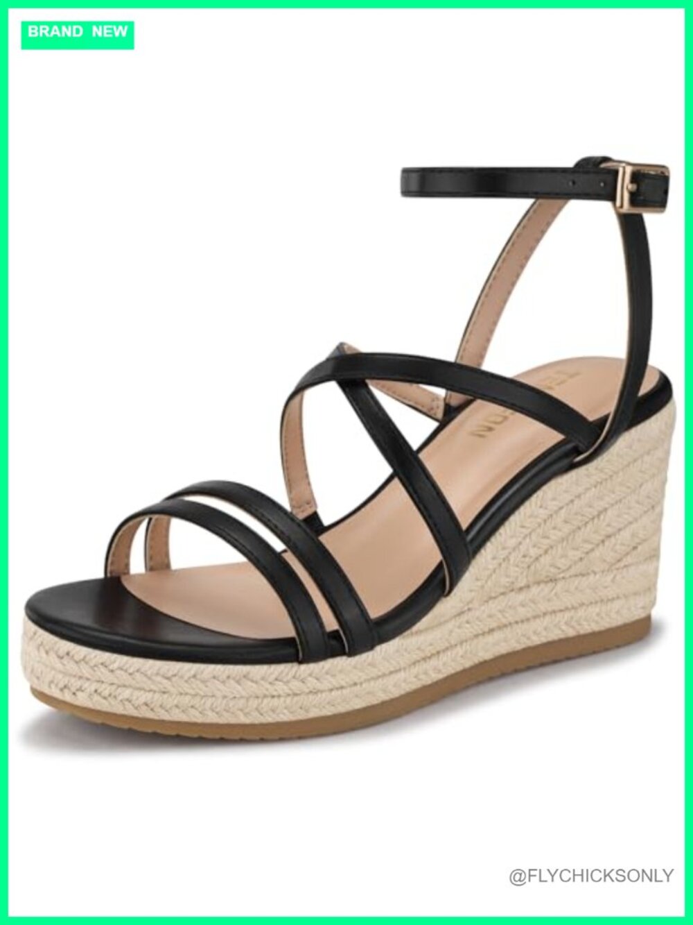 Espadrille Wedge Sandals Slip On Ankle Strap Open Toe Buckle Sandals